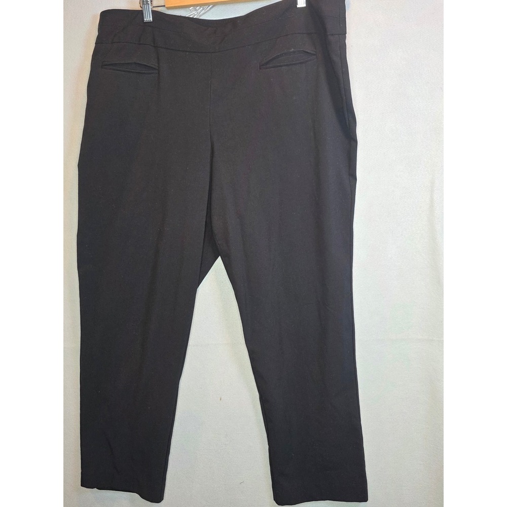 Roz & Ali Dress Pants Womens 18W Black Pull On Stretch Career Trousers Plus